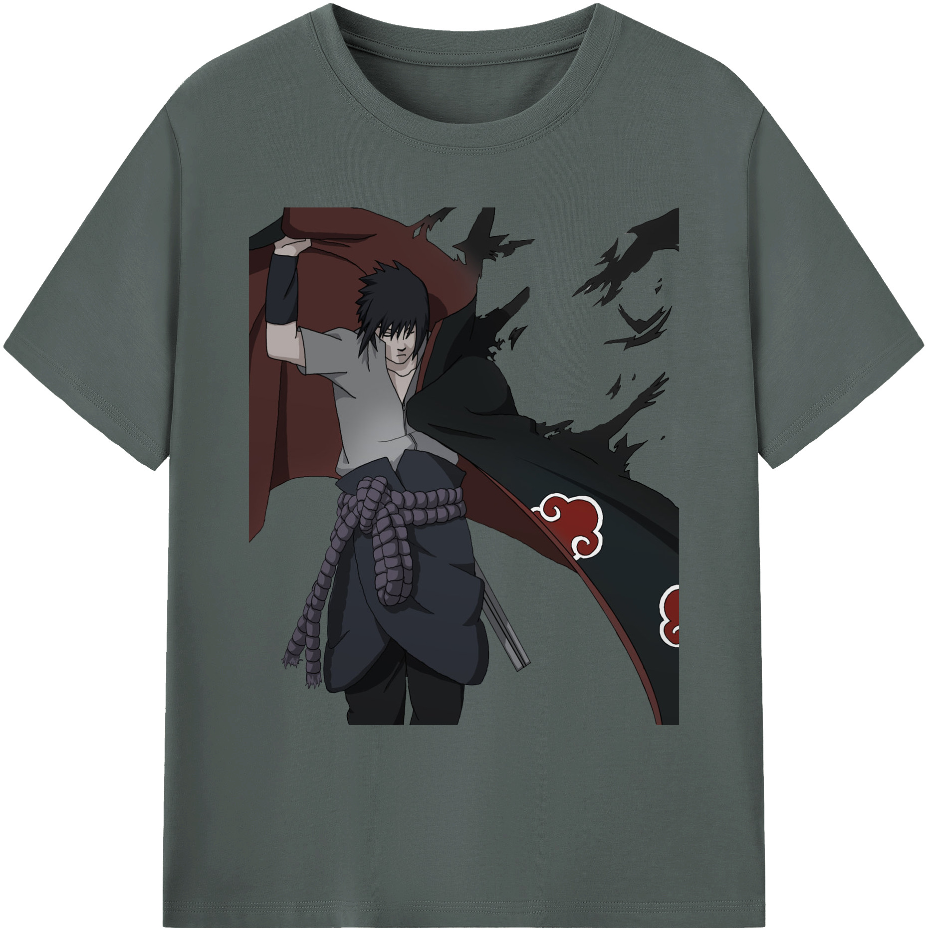 （画像用） NARUTO -ナルト- うちは サスケ Uchiha Sasuke 綿100％ メンズ半袖Tシャツ｜肌触りやわらか＆通気性
